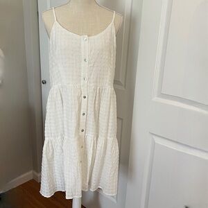 Newbury Kustom Ivory Cotton Button-Down Sundress